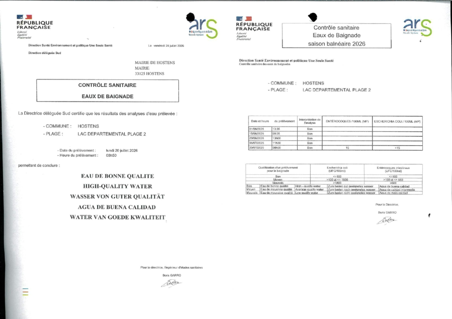 DATE DE PAIEMENT de votre FACTURE EAU
